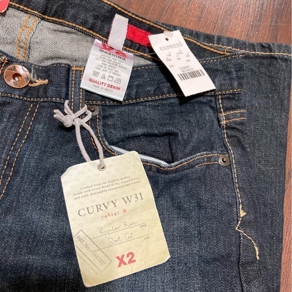 EXPRESS JEANS curvy fit boot cut short size 6 dark Wash denim nwt Y2K fashion - Picture 7 of 10
